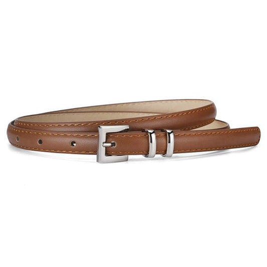 New retro silver buckle belt for women, slimming belt for jeans, fashionable and versatile suit leather belt wholesale (FD)