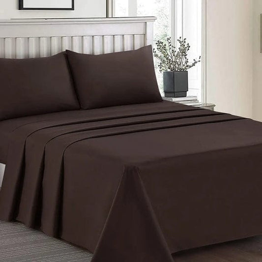 Easy Care Dyed Bed Sheet Set - Chocolate, King Size, 3 Pc