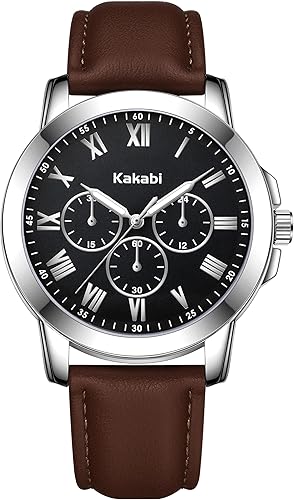 Mens Watches Leather Watch Analog Quartz Watch for Men