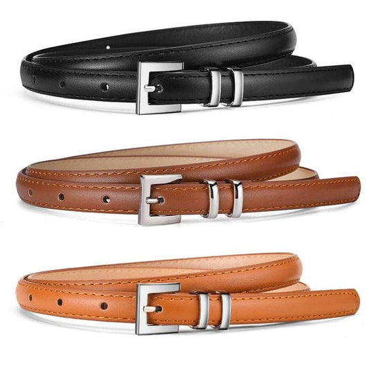 New retro silver buckle belt for women, slimming belt for jeans, fashionable and versatile suit leather belt wholesale (FD)