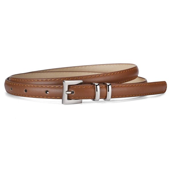 New retro silver buckle belt for women, slimming belt for jeans, fashionable and versatile suit leather belt wholesale (FD)