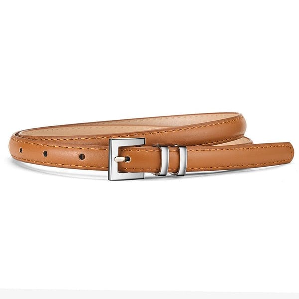 New retro silver buckle belt for women, slimming belt for jeans, fashionable and versatile suit leather belt wholesale (FD)