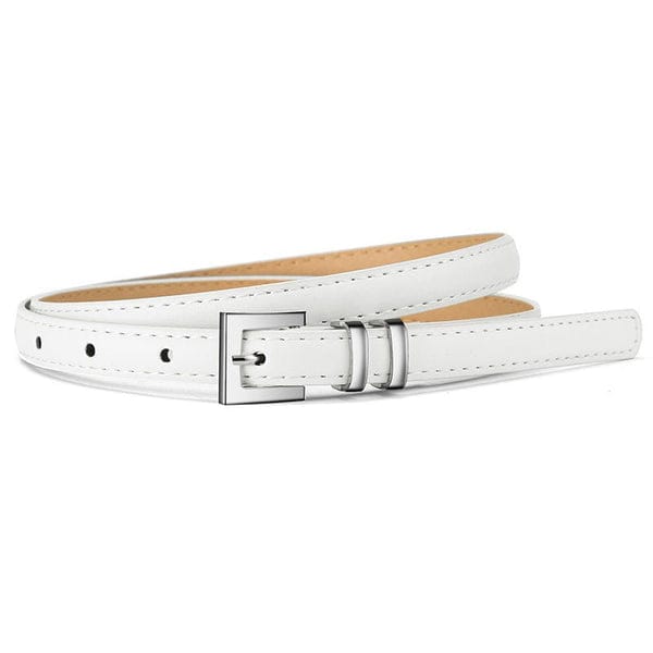 New retro silver buckle belt for women, slimming belt for jeans, fashionable and versatile suit leather belt wholesale (FD)