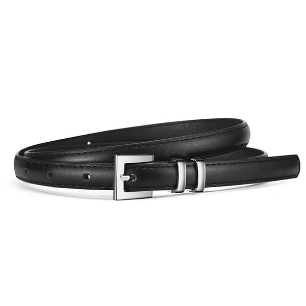 New retro silver buckle belt for women, slimming belt for jeans, fashionable and versatile suit leather belt wholesale (FD)