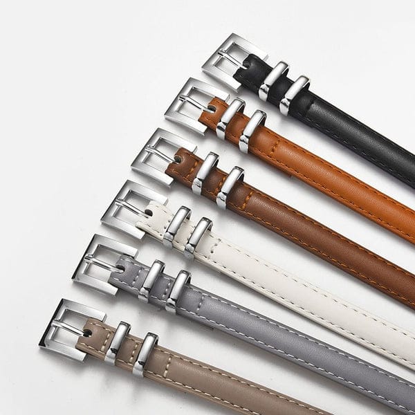 New retro silver buckle belt for women, slimming belt for jeans, fashionable and versatile suit leather belt wholesale (FD)