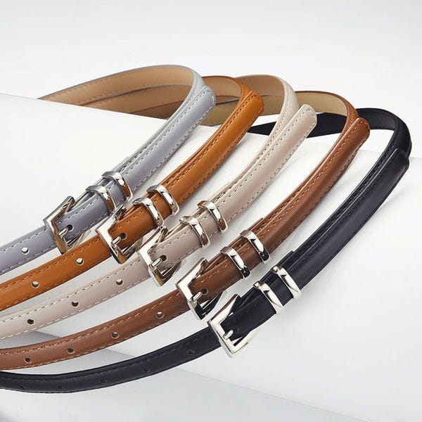New retro silver buckle belt for women, slimming belt for jeans, fashionable and versatile suit leather belt wholesale (FD)