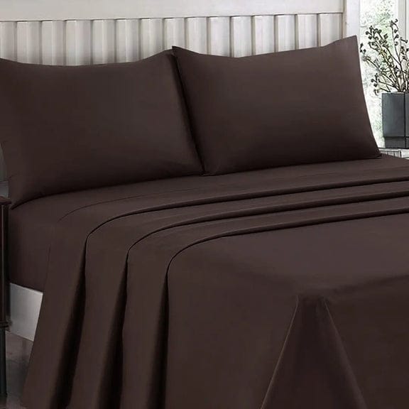 Easy Care Dyed Bed Sheet Set - Chocolate, King Size, 3 Pc