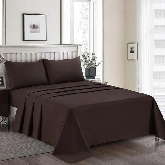 Easy Care Dyed Bed Sheet Set - Chocolate, King Size, 3 Pc